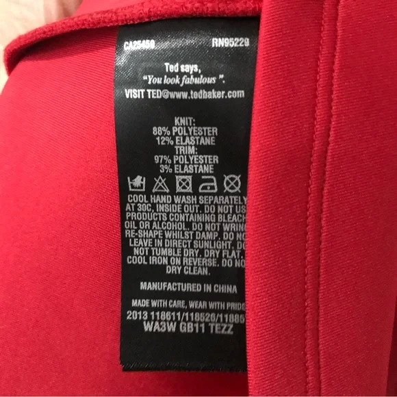 Ted Baker Red Scuba Tezz Skater Dress 1 - Picture 8 of 10